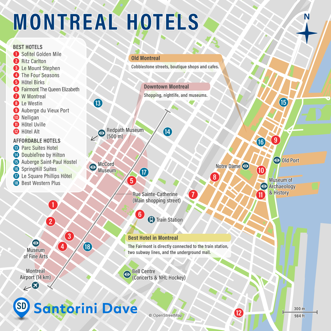 Bản đồ khách sạn ở Montreal 