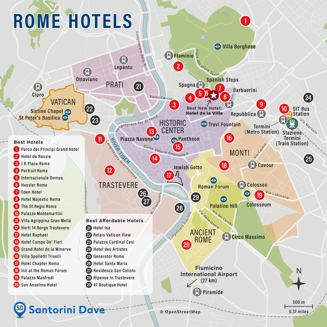 Bản đồ khách sạn ở Rome