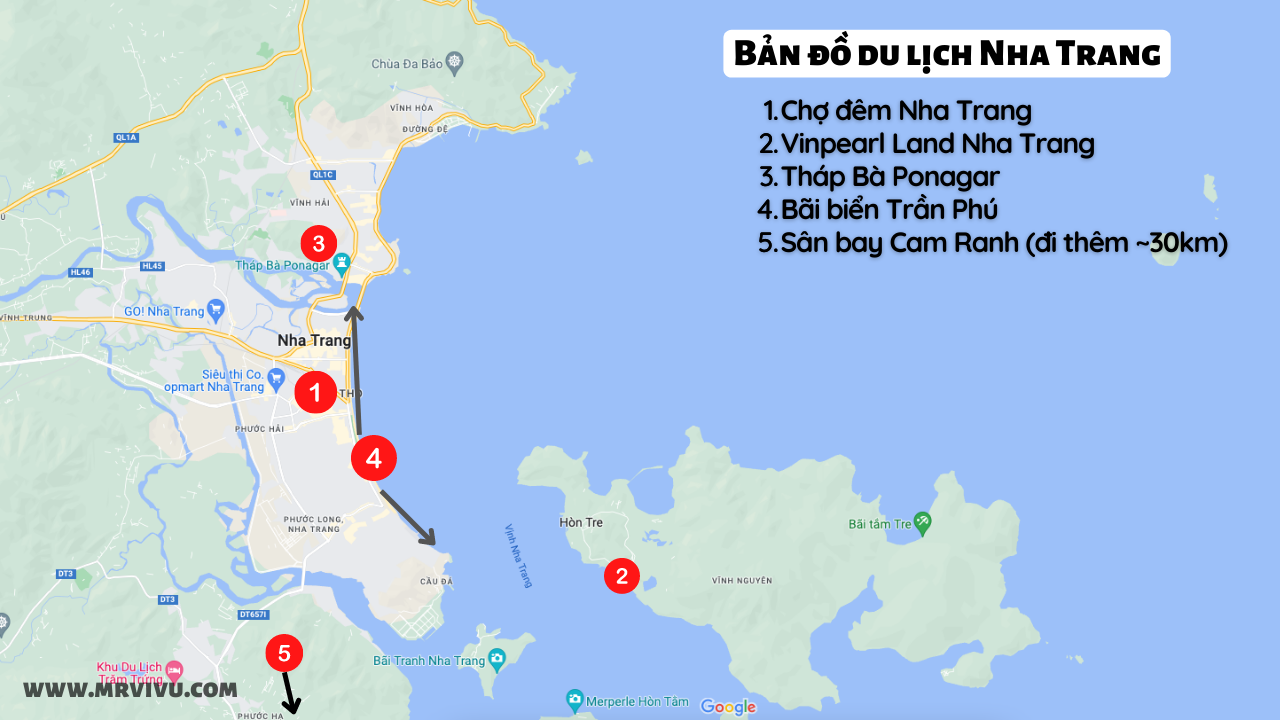 Bản đồ khách sạn Nha Trang